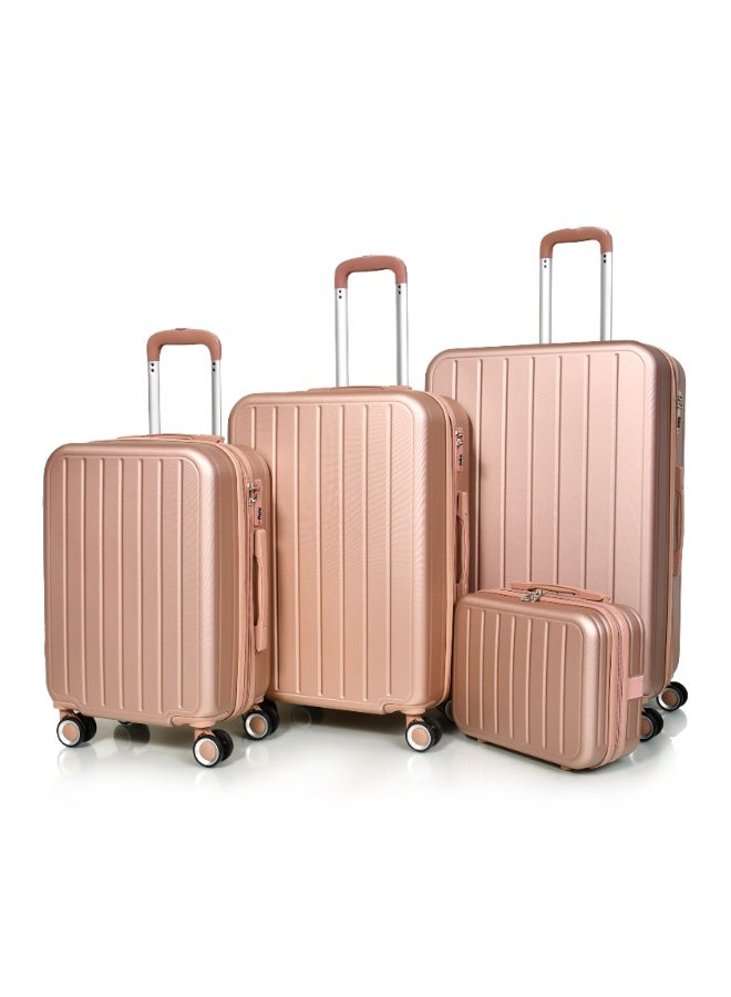 مورانو طقم شنط سفر من مورانو للنساء من 4 قطع مقاس 28''-24''-20''-14'' روز قولد - Image 1