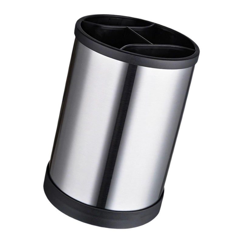 Extra Large Kitchen Utensil Holder 360 Rotating Stainless Steel 3 Compartment Removable Base H - Image 2