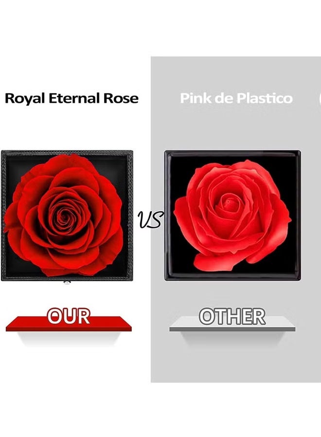 Preserved Flowers with Necklace Gift Box - Forever Red Rose with I Love You Necklace for Mom/Daughter/Girlfriend/Wife on Anniversary/Wedding/Birthday/Birthday - Image 4