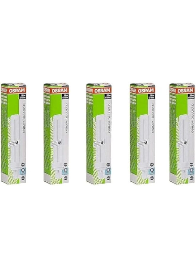 Osram Home Decorative High Quality and Durable, 2 Pin Cool DayLight Double Twin Tube CFL Bulb, 26 Watt Energy Saving Bulb, Cool Daylight - (Pack of 5) - Image 1