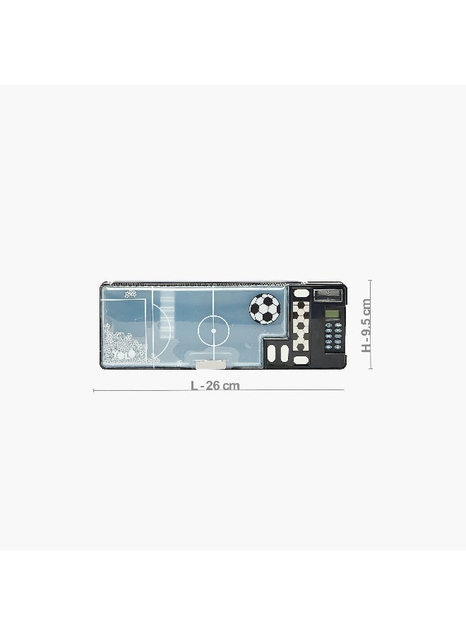 YOLO Pencil Case-Goal-2 Cmprts- (Plastic) Green \ 3.8X26X9.5 - Image 5