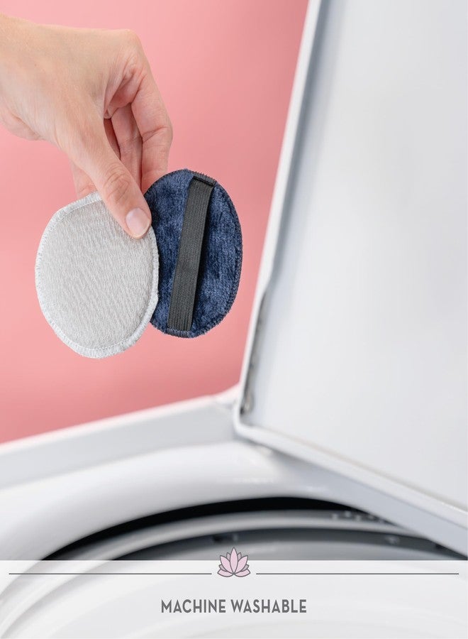 S&T INC. Face Scrubber, Dual-Sided Face Exfoliator with Elastic Strap, Facial Cleansing Pads and Makeup Remover, 3.3 Inch Diameter, 2 Pack, Navy and Grey - Image 5