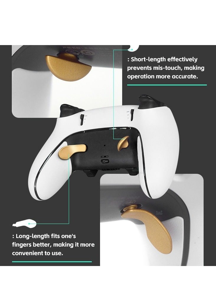 متحكم PS5 Edge Elite ذهبي مع شرائح معدنية وزرار خلفية موسعة - Image 2