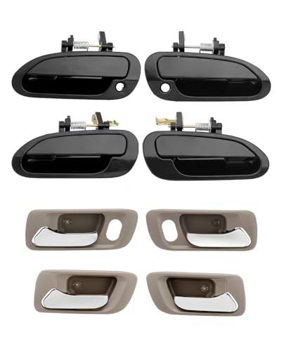 Door Handle Set 8 PCS Compatible with 19982002 Honda Accord Interior Exterior Front Rear Left Driver Right Passenger Side Replaces 72165S84A01ZC HO1352118 HO1353118 HO1352103 HO1353103