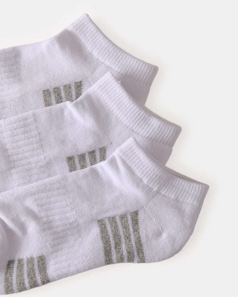 REDTAG Senior Boys White Ankle Length Socks (3 Pairs)
