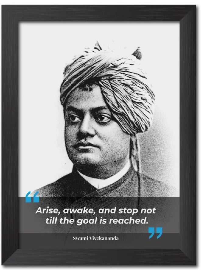 TenorArts Swami Vivekananda Sketch Photo Frame Motivational Quotes Laminated Poster Framed Painting - Image 1