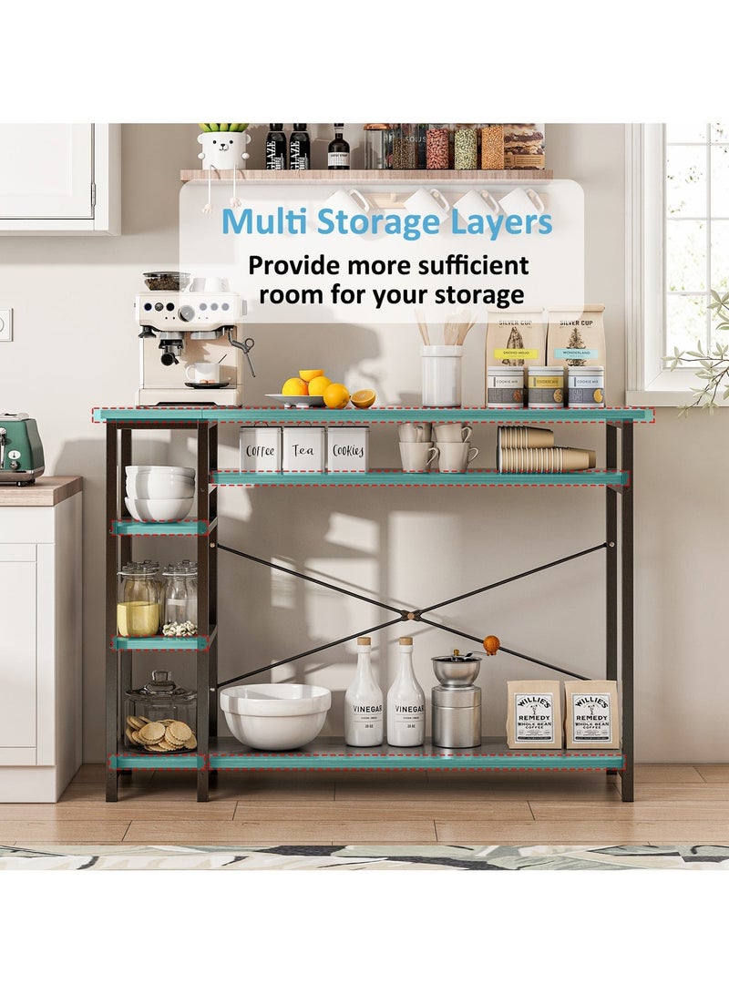 SHEIDLIN Narrow Wooden Console Table with 4 Storage Shelf - Entryway, Hallway & Living Room Accent Sofa Storage  Table - Space-Saving Design, 130*35*90cm，Grey  Sandalwood Color - Image 3