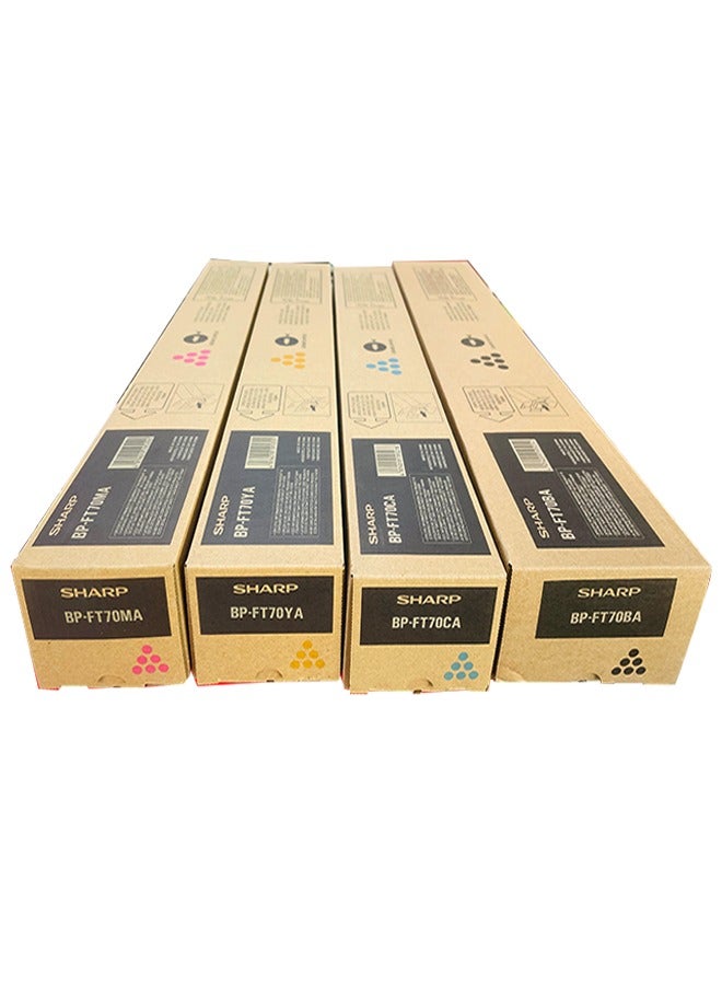 شارب خراطيش حبر BP-FT70 لطابعات شارب BP-70C31 BP-50C31 BP-50C45 (عبوة من 4 قطع) - Image 1