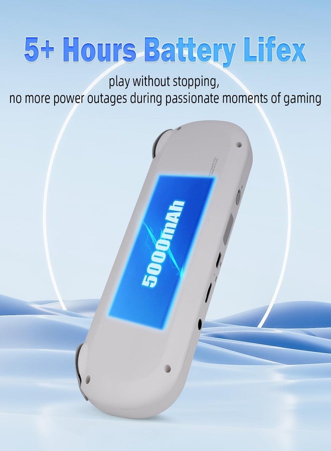 AMPOWN Trimui Smart Pro Retro Handheld Gaming Console Video Gaming Console Trimui Smart Pro Retro Portable Game Console Emulator Dual Joystick Design 4.96 inch 720x1280 IPS Screen 5000mAh 64G TF Card White - Image 4