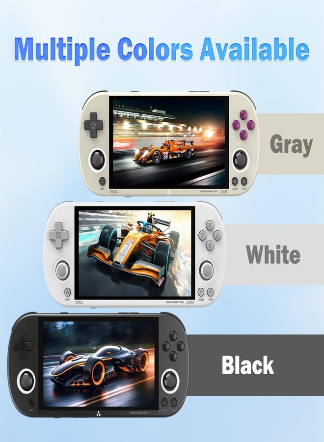 AMPOWN Trimui Smart Pro Retro Handheld Gaming Console Video Gaming Console Trimui Smart Pro Retro Portable Game Console Emulator Dual Joystick Design 4.96 inch 720x1280 IPS Screen 5000mAh 64G TF Card White - Image 2