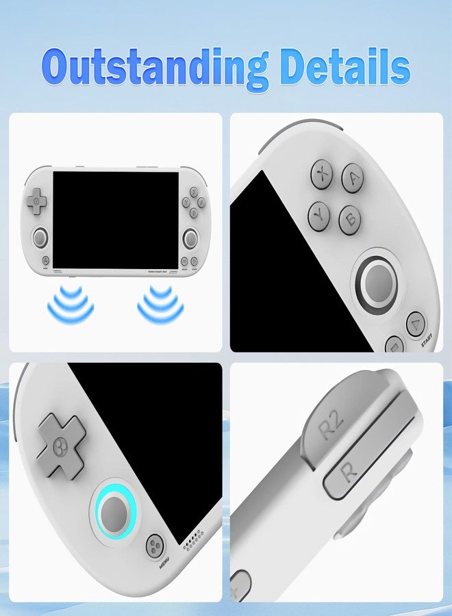 AMPOWN Trimui Smart Pro Retro Handheld Gaming Console Video Gaming Console Trimui Smart Pro Retro Portable Game Console Emulator Dual Joystick Design 4.96 inch 720x1280 IPS Screen 5000mAh 64G TF Card White - Image 5