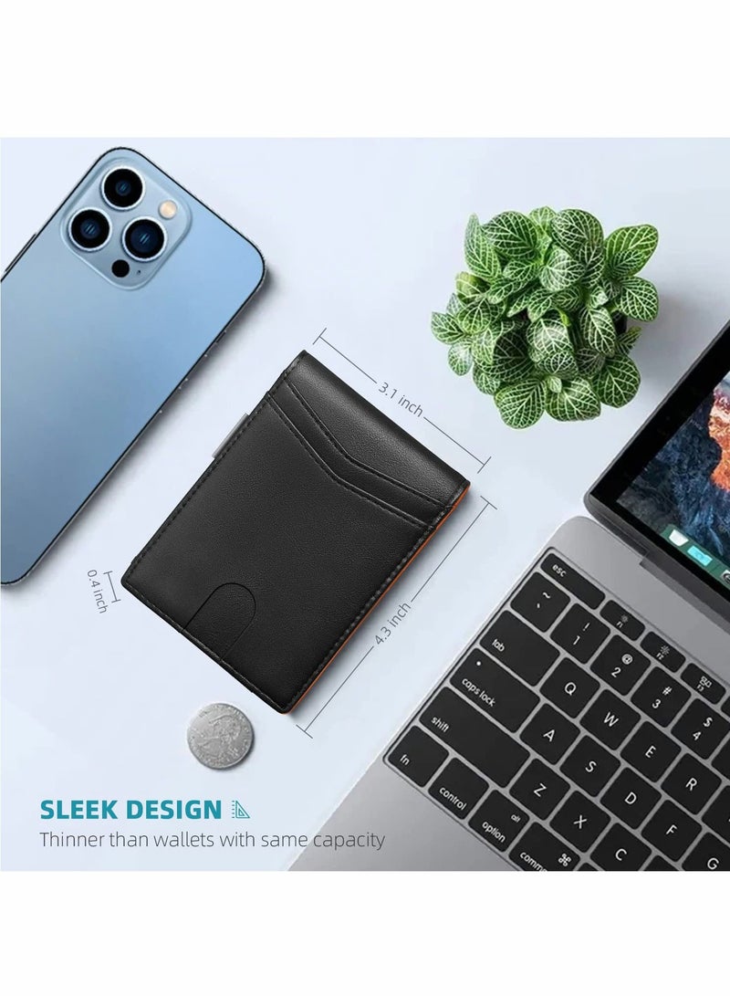 إكسفور رجل محفظة رقيقة جدا قدرة كبيرة 12 فتحة RFID كتلة رجل محفظة الحد الأدنى الجبهة حقيبة جلدية قابلة للطي مزدوجة مع معرف نافذة هدية مربع - Image 4