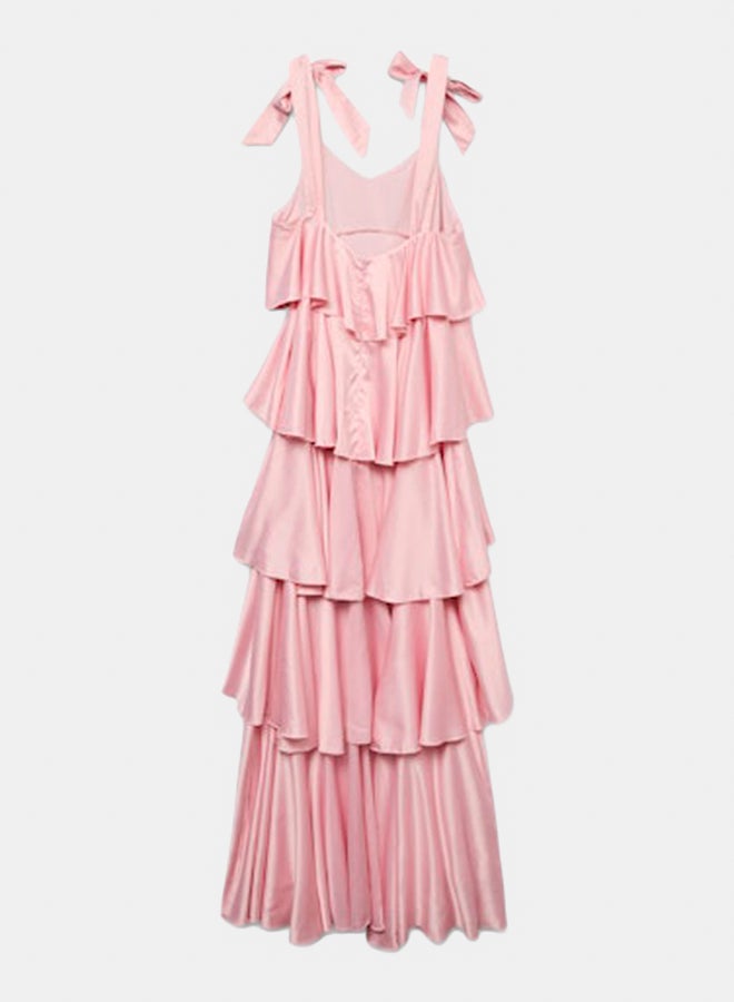 VERO MODA VERO MODA Womens Felicia Ruffle Maxi Satin Dress  - Image 2