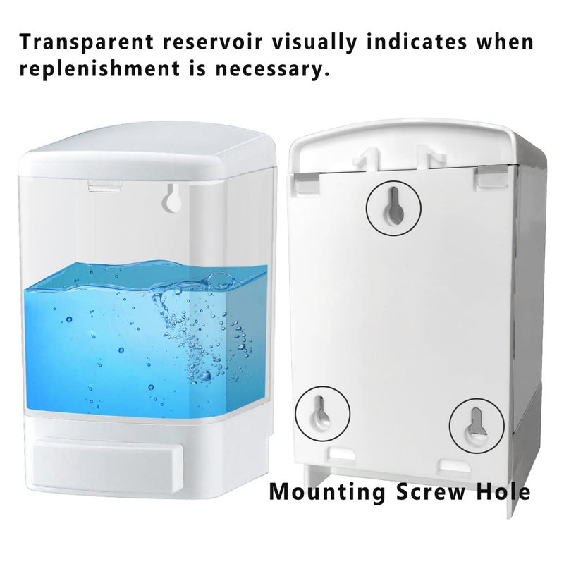 IEALODS Manual Soap Dispenser Bathroom Kitchen Wall Mounted Commercial Soap Dispenser for Liquid Containers Shampoo Gel Chamber Plastic - (33.8 oz) 1000ml - Image 2