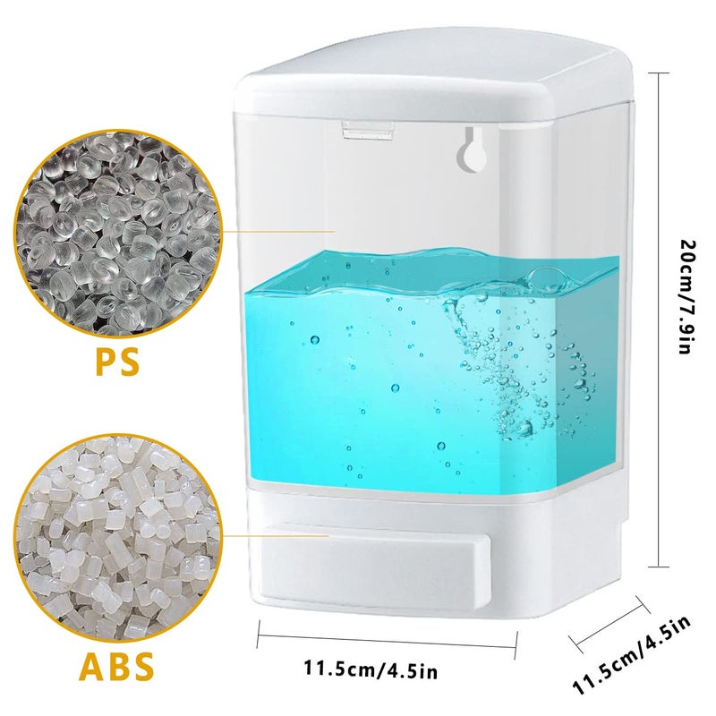 IEALODS Manual Soap Dispenser Bathroom Kitchen Wall Mounted Commercial Soap Dispenser for Liquid Containers Shampoo Gel Chamber Plastic - (33.8 oz) 1000ml - Image 3