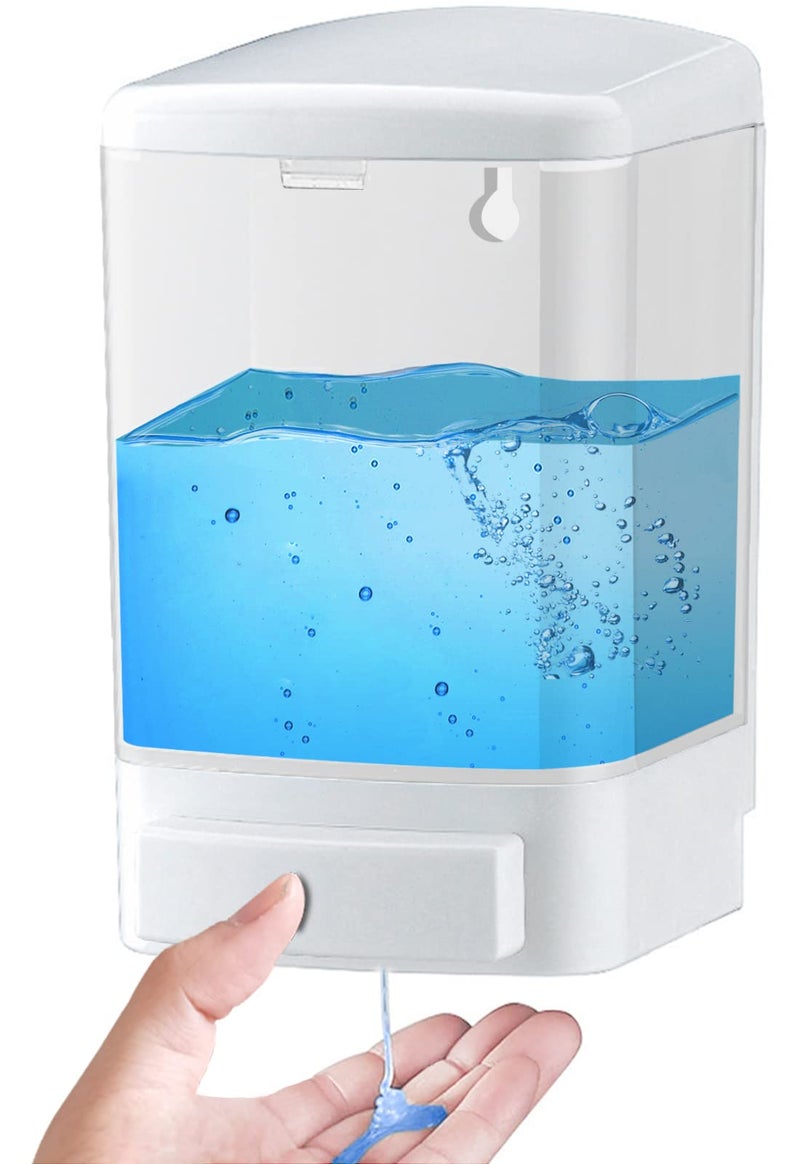 IEALODS Manual Soap Dispenser Bathroom Kitchen Wall Mounted Commercial Soap Dispenser for Liquid Containers Shampoo Gel Chamber Plastic - (33.8 oz) 1000ml - Image 1