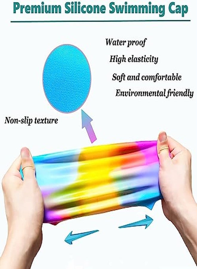 ENCANTO Silicone Swim Cap, Waterproof Multicolor Swimming Cap For Men, Women, Boys & Girls - Image 5