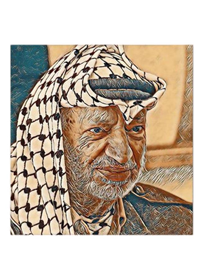 RYN فن جداري متعدد الألوان ياسر عرفات فلسطين من MDF - Image 1