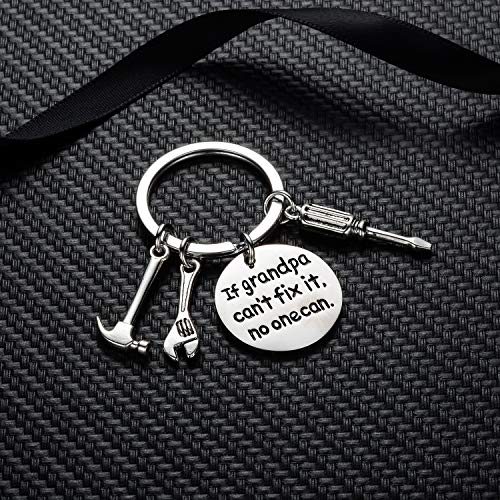 YEEQIN If Grandpa Can't Fix It No One Can Screwdriver Wrench Hammer Key Chain Ring Tool Charms Keychain Men Gift for Grandpa - Image 4