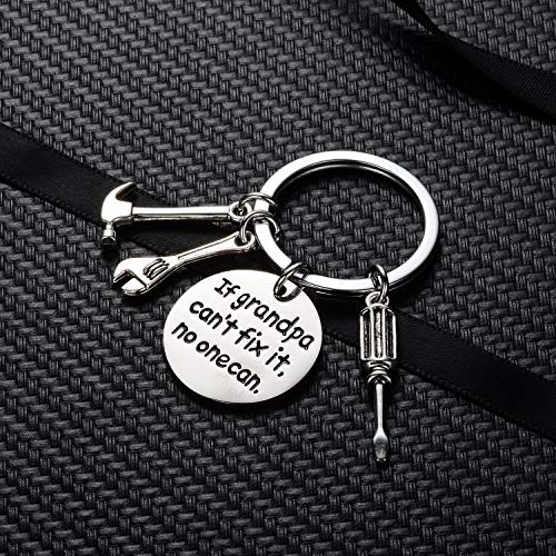 YEEQIN If Grandpa Can't Fix It No One Can Screwdriver Wrench Hammer Key Chain Ring Tool Charms Keychain Men Gift for Grandpa - Image 3