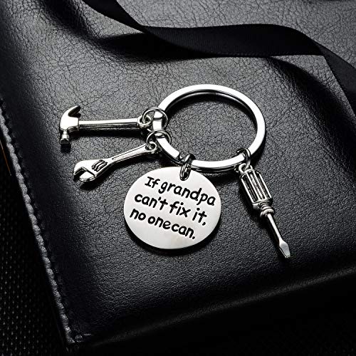YEEQIN If Grandpa Can't Fix It No One Can Screwdriver Wrench Hammer Key Chain Ring Tool Charms Keychain Men Gift for Grandpa - Image 5