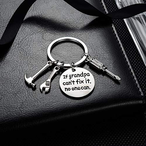 YEEQIN If Grandpa Can't Fix It No One Can Screwdriver Wrench Hammer Key Chain Ring Tool Charms Keychain Men Gift for Grandpa - Image 2
