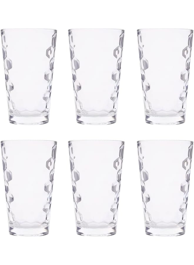 Vidivi Honey High Quality Glass Tumbler Set Of 6 Pieces 410 Ml - Transparent - Image 1