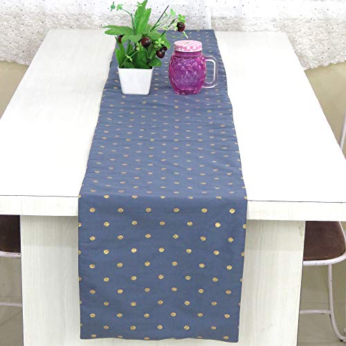 Riara Art Silk Banarsi Brocade Traditional Table Runner for Dining Table 4 & 6 Seater Table Cloth Rectangle Coffee Table Cloth 72x12 Inches (183 x 31 cm) (Gray) - Image 1