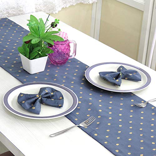 Riara Art Silk Banarsi Brocade Traditional Table Runner for Dining Table 4 & 6 Seater Table Cloth Rectangle Coffee Table Cloth 72x12 Inches (183 x 31 cm) (Gray) - Image 3
