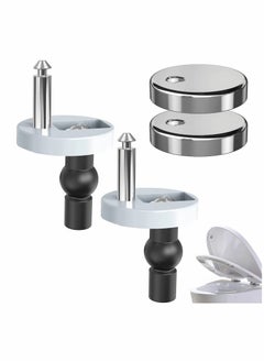 SYOSI Toilet Seat Hinges Top Fixings,2 Pcs Quick Release Toilet Seat Fixings Universal Toilet Seat Hinge Fittings for WC Toilet Blind Holes  - Image 1