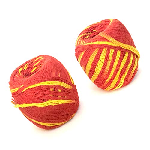 YADNESH Moli Thread Red and Yellow Handmade Mauli Kalawa Sacred Religious Cotton Pooja Dhaaga Wrist Roll for Pujan Havan Worship Wrist Band Cotton Kalawa (Set of 2) - Image 1