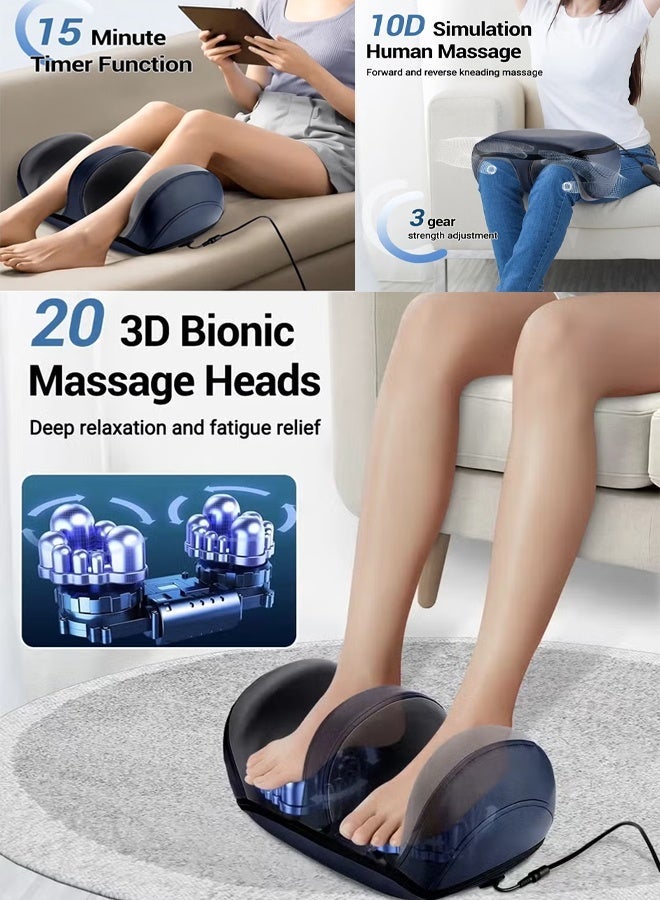 Bolivia's 3 Intensity Levels Electric Foot Massager Shiatsu Heat Kneading Massage Hot Compress Deep Relaxation Relieve Fatigue Foot Spa Electric Calf Massager Machine For Pain Relief And Improving Blood Circulation Adjustable Intensity for Foot Massage, Lightweight and Relax for Home or Office Use - Image 3