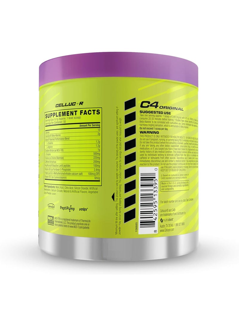 سي4 مسحوق Cellucor C4 Original المخصص للاستخدام قبل التمرين، بنكهة العنب - 30 حصة - Image 3