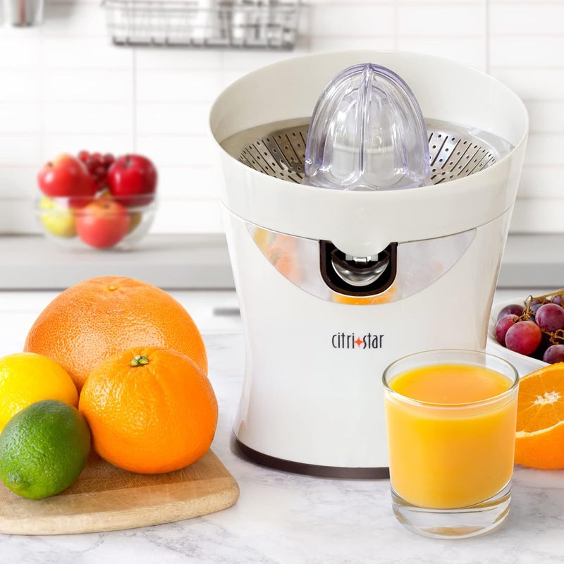 Tribest CitriStar CS-1000 Electric Citrus Juicer with Stainless Steel Strainer and Spout (White) - Image 2
