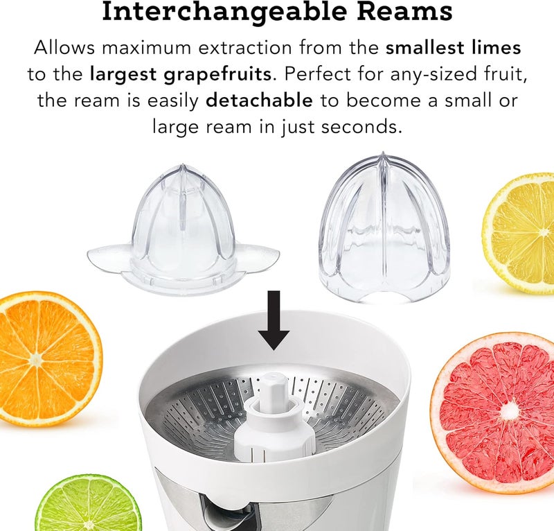 Tribest CitriStar CS-1000 Electric Citrus Juicer with Stainless Steel Strainer and Spout (White) - Image 4