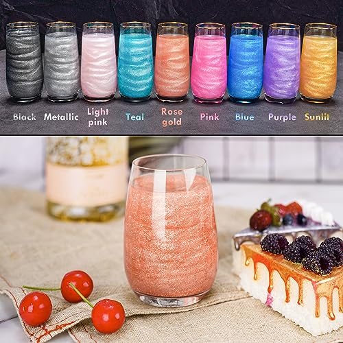 NiHome Edible Food-Grade Glimmer Powder Glitter Luster Dust Metallic Food Decorating Sprinkle Glimmery Dust for Drink Wine Beverage Cake Candy Dessert Bakery Restaurant Vegan (0.18oz/5g, Rose Gold) - Image 2