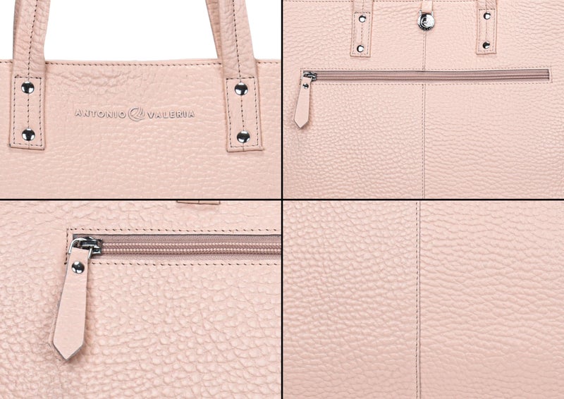 ANTONIO VALERIA Avery Nappa Cream Leather Tote/Top Handle Shoulder Bag for Women - Image 5