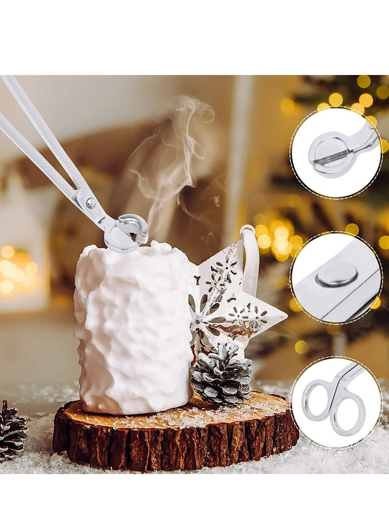 Rock Pow 3 IN 1 Wick Trimmer and Snuffer Set Candle Care Accessory Set with Candle Wick Trimmer Candle Wick Cutter Candle Extinguisher Candle Wick Dipper Candle Snuffer for Candle Lovers (Silver)  - Image 4