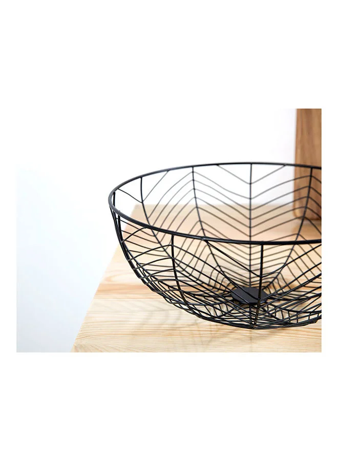 DANUBE HOME Atticus Iron Fruit Basket Metal Iron Modern Houseware Fruit And Vegetables Rack L30XH11.7cm Black