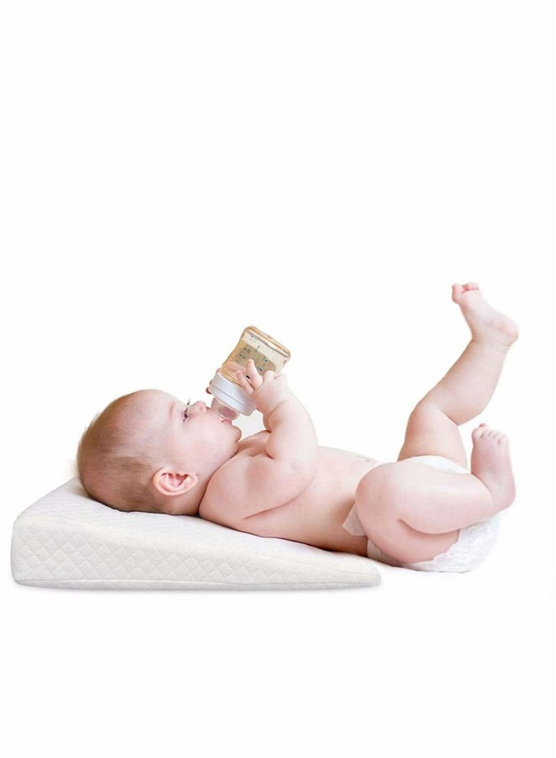 Baby Wedge Pillow for Reflux Baby Sleep for Infant and Newborn Colic and Congestion, Universal Bassinet, Pram, Moses, Basket, Stroller, Crib, Cot Bed, with Removable Washable Cover