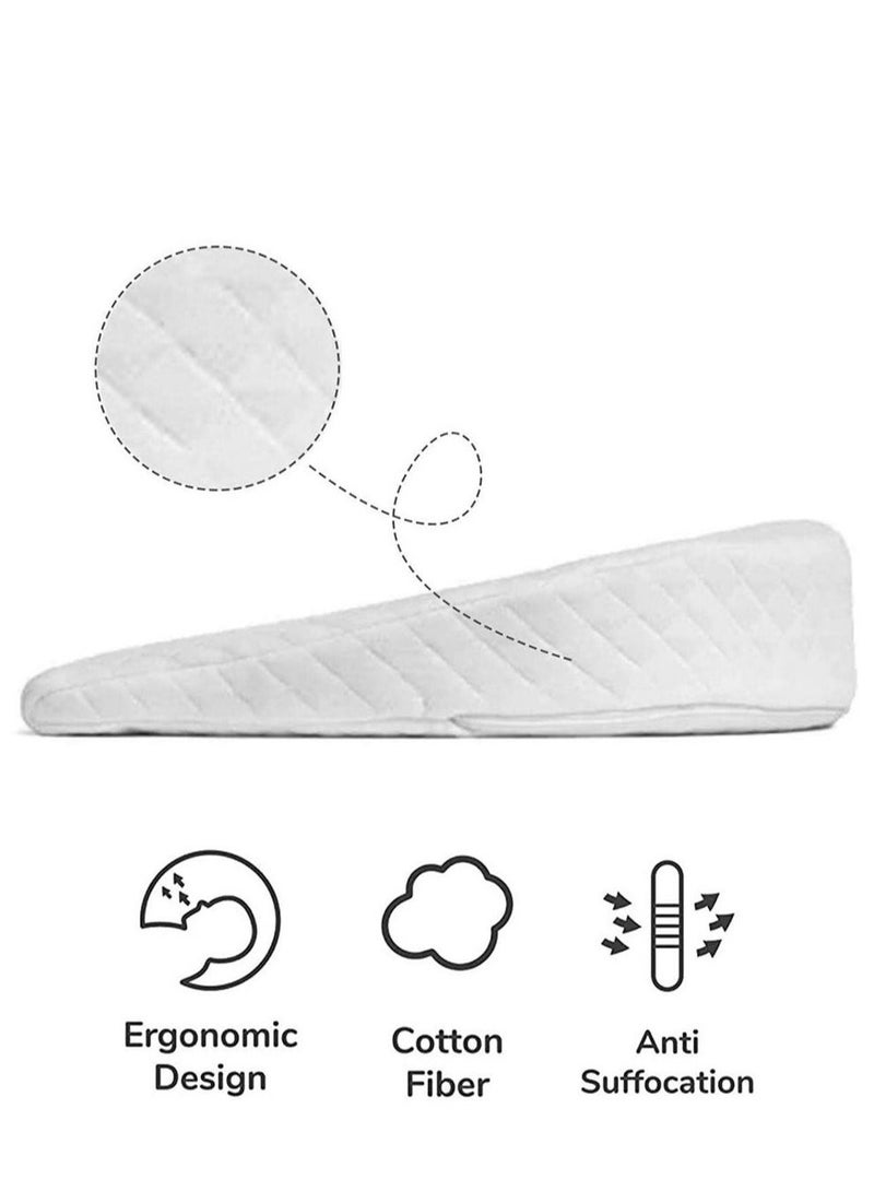 Baby Wedge Pillow for Reflux Baby Sleep for Infant and Newborn Colic and Congestion, Universal Bassinet, Pram, Moses, Basket, Stroller, Crib, Cot Bed, with Removable Washable Cover