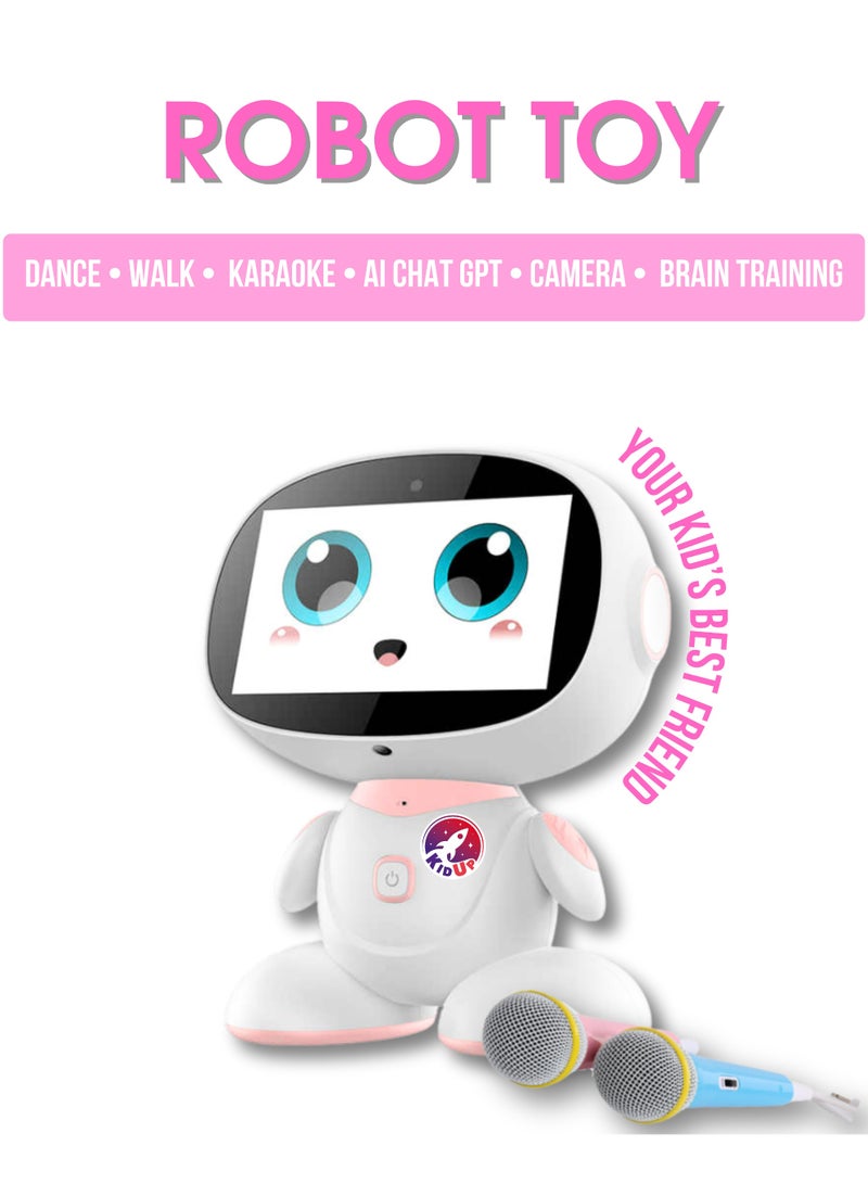 كيد أب روبوت ذكي للأطفال – مساعد الواجبات المنزلية بتقنية ChatGPT لعبة تعليمية من نوع STEM مزودة بشاشة لمس قياس 7 بوصات، وتحكم صوتي، وقدرة على الرسم والغناء والرقص. هدية جميلة للأولاد والبنات من عمر 3 إلى 10 سنوات، مع خاصية التحكم عن بُعد ورفيق للتعلّم. - Image 1