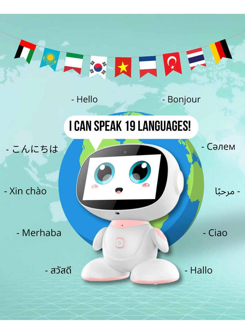 كيد أب روبوت ذكي للأطفال – مساعد الواجبات المنزلية بتقنية ChatGPT لعبة تعليمية من نوع STEM مزودة بشاشة لمس قياس 7 بوصات، وتحكم صوتي، وقدرة على الرسم والغناء والرقص. هدية جميلة للأولاد والبنات من عمر 3 إلى 10 سنوات، مع خاصية التحكم عن بُعد ورفيق للتعلّم. - Image 4