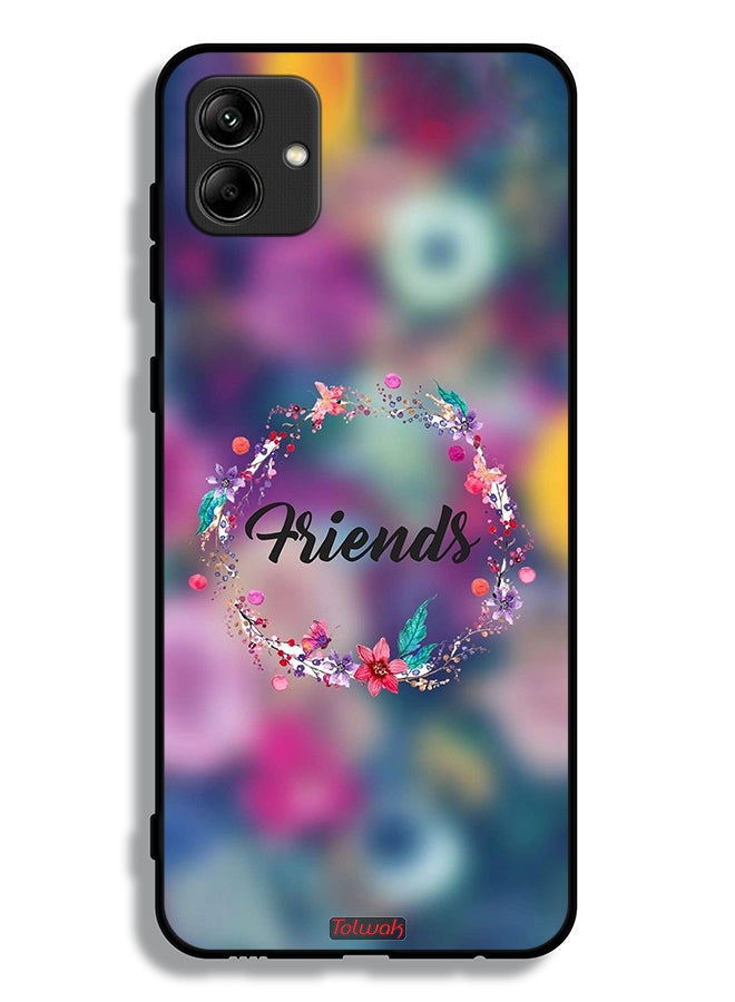 Tolwak Samsung Galaxy M04 Protective Case Cover Friends In Flowers Ring Art - Image 1