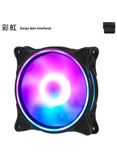 Generic 12cm Colorful Quiet Desktop PC Fan Cooler 12cm rainbow black lights + screw 