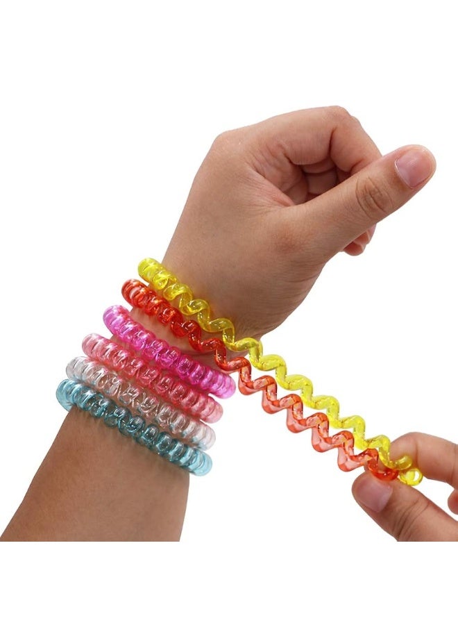 MaberryTech Direct Sensory Stretchy Kids Bracelets 6 Pack Funny Speech and Communication Aid Coil Toys for Boys Girls with Autism ADHD Fidget Anxiety or Special Needs  Assorted Colors - Image 3