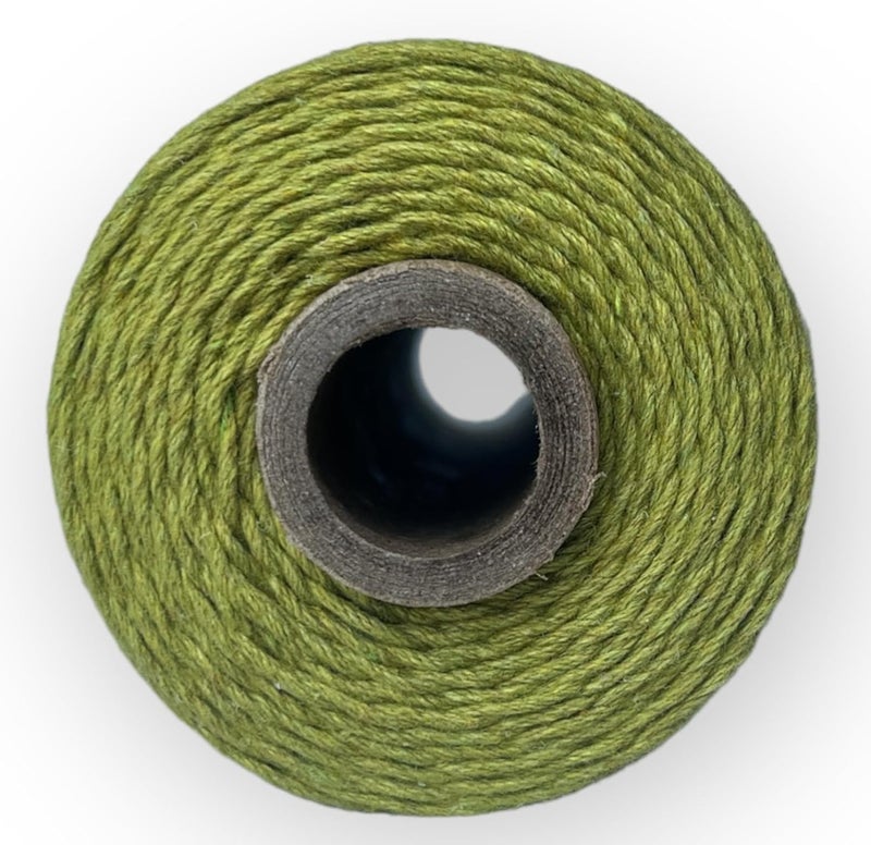 MARI - Recycled Cotton Crochet Yarn - Regular Yarn - Mustard Green - 100 Grams - 200 Metres. - Image 2