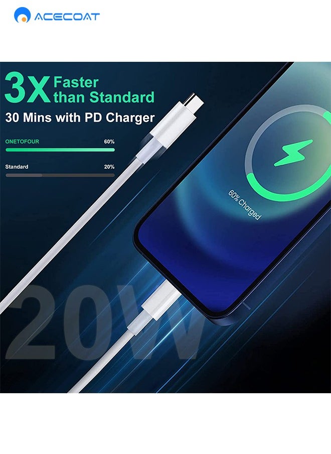 ACECOAT - iPhone PD20W Fast Charger Cable, Apple MFi Certified 3 Pack USB-C to Lightning Cable (100CM) Fast Charging Compatible for iPhone 13/13 Pro/12/12 Pro Max/11/11 Pro Max/Xs Max/XR/X/se, iPad and More - Image 1