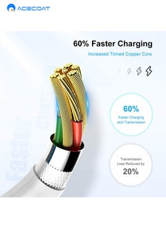 ACECOAT iPhone PD20W Fast Charger Cable, Apple MFi Certified 3 Pack USB-C to Lightning Cable (100CM) Fast Charging Compatible for iPhone 13/13 Pro/12/12 Pro Max/11/11 Pro Max/Xs Max/XR/X/se, iPad and More  - Image 4