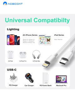 ACECOAT iPhone PD20W Fast Charger Cable, Apple MFi Certified 3 Pack USB-C to Lightning Cable (100CM) Fast Charging Compatible for iPhone 13/13 Pro/12/12 Pro Max/11/11 Pro Max/Xs Max/XR/X/se, iPad and More  - Image 5